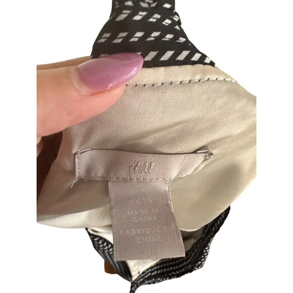 H&M Black White Patterned Long Sleeve Dress Size XL - Picture 6 of 8